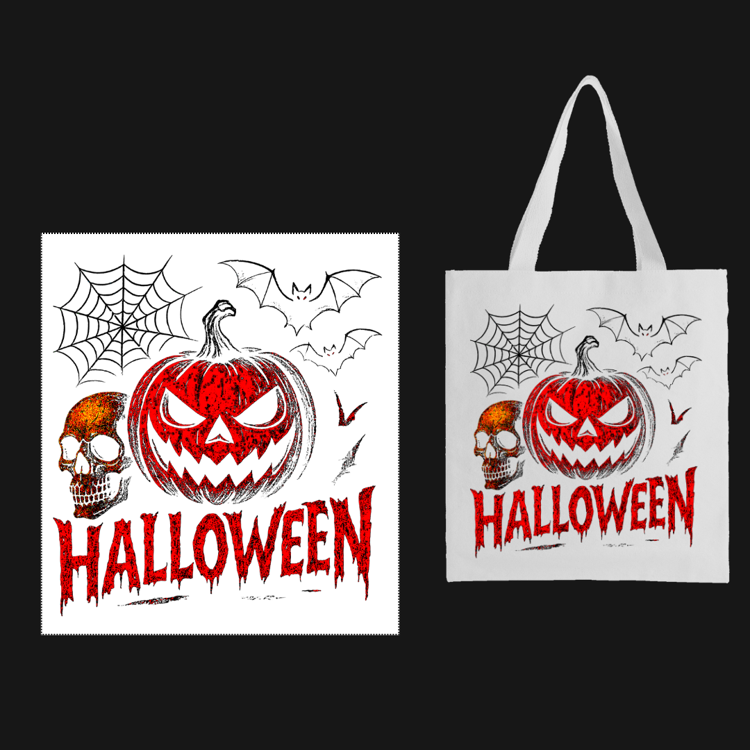 Kids Halloween Stofftasche / Süßigeiten sammeln Design 2